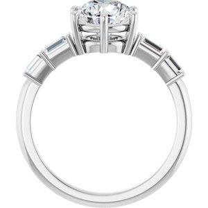 14K White Gold 7.4 mm Round 1/4 CTW Natural Diamond Semi-Set Ring – image 3