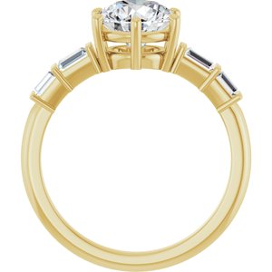 14K Yellow Gold 7.4 mm Round 1/4 CTW Lab-Grown Diamond Semi-Set Ring – image 3