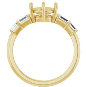 14K Yellow Gold 7.4 mm Round 1/4 CTW Natural Diamond Semi-Set Ring – image 4