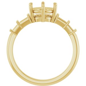 14K Yellow Gold 7.4 mm Round Ring Mounting – image 4