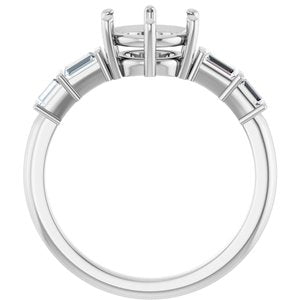 14K White Gold 7.4 mm Round 1/4 CTW Lab-Grown Diamond Semi-Set Ring – image 4