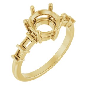 14K Yellow Gold 8.2 mm Round Ring Mounting – image 2