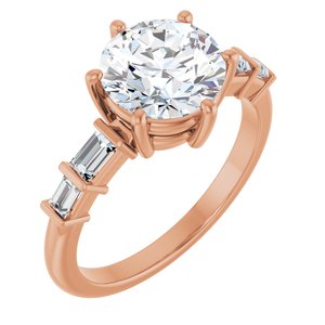 10K Rose Gold 8.2 mm Round Ring Mounting