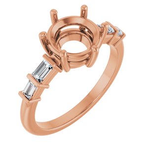 14K Rose Gold 8.2 mm Round 1/4 CTW Lab-Grown Diamond Semi-Set Ring – image 2