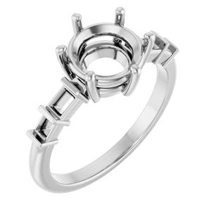 14K White Gold 8.2 mm Round Ring Mounting – image 2
