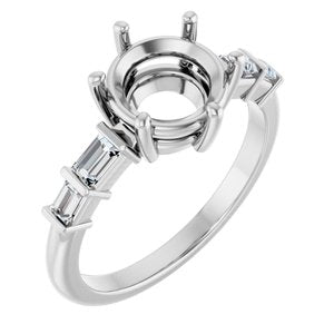 Platinum 8.2 mm Round 1/4 CTW Lab-Grown Diamond Semi-Set Ring – image 2