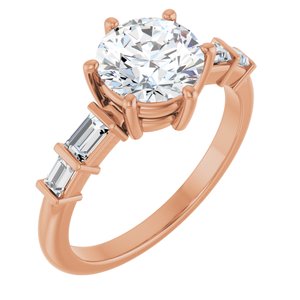 14K Rose Gold 7.4 mm Round 1/4 CTW Lab-Grown Diamond Semi-Set Ring
