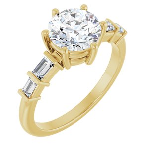 14K Yellow Gold 7.4 mm Round 1/4 CTW Lab-Grown Diamond Semi-Set Ring