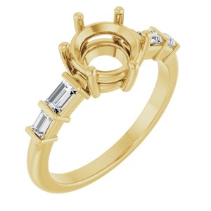 14K Yellow Gold 7.4 mm Round 1/4 CTW Natural Diamond Semi-Set Ring – image 2