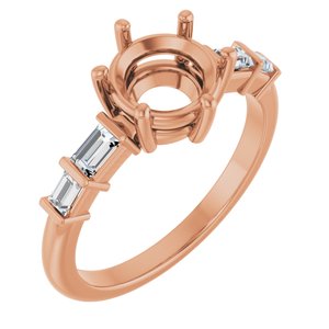 14K Rose Gold 7.4 mm Round 1/4 CTW Natural Diamond Semi-Set Ring – image 2