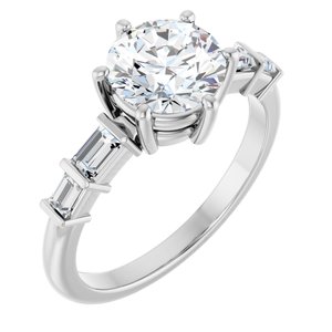 Platinum 7.4 mm Round 1/4 CTW Lab-Grown Diamond Semi-Set Ring