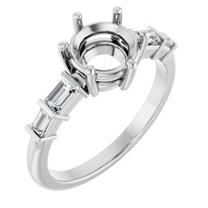 14K White Gold 7.4 mm Round 1/4 CTW Natural Diamond Semi-Set Ring – image 2