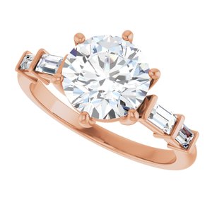 10K Rose Gold 8.2 mm Round Ring Mounting – image 8