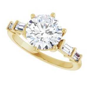 14K Yellow Gold 8.2 mm Round Ring Mounting – image 8