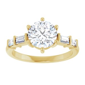 10K Yellow Gold 7.4 mm Round Ring Mounting – image 5