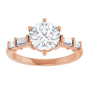 14K Rose Gold 7.4 mm Round 1/4 CTW Natural Diamond Semi-Set Ring – image 5