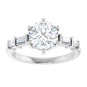 Continuum Sterling Silver 7.4 mm Round Ring Mounting – image 5