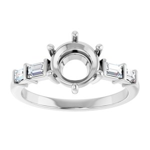 14K White Gold 7.4 mm Round 1/4 CTW Lab-Grown Diamond Semi-Set Ring – image 6