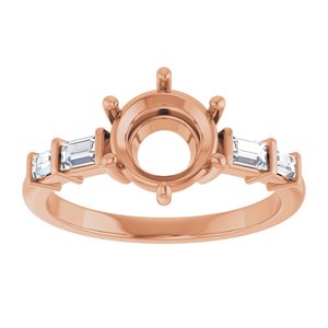 14K Rose Gold 7.4 mm Round 1/4 CTW Natural Diamond Semi-Set Ring – image 6