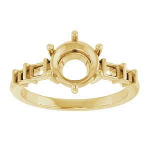 10K Yellow Gold 7.4 mm Round Ring Mounting – image 6