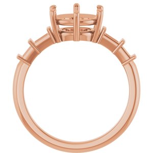 10K Rose Gold 8.2 mm Round Ring Mounting – image 4