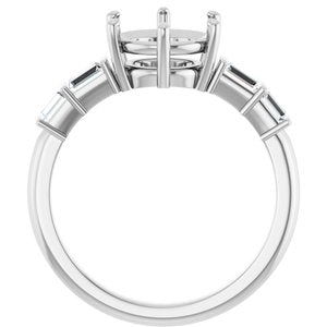 14K White Gold 8.2 mm Round 1/4 CTW Natural Diamond Semi-Set Ring – image 4