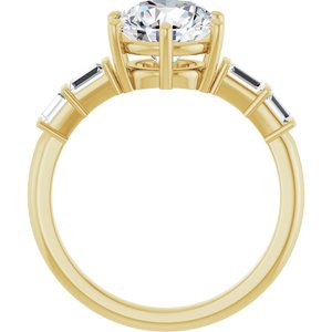 14K Yellow Gold 8.2 mm Round Ring Mounting – image 3