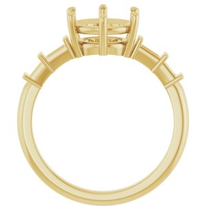 14K Yellow Gold 8.2 mm Round Ring Mounting – image 4
