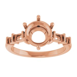 10K Rose Gold 8.2 mm Round Ring Mounting – image 6