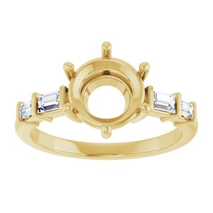 14K Yellow Gold 8.2 mm Round 1/4 CTW Lab-Grown Diamond Semi-Set Ring – image 6