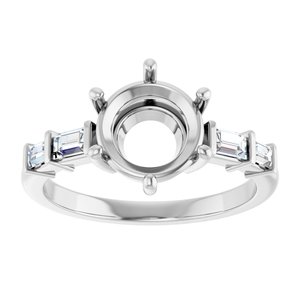 14K White Gold 8.2 mm Round 1/4 CTW Natural Diamond Semi-Set Ring – image 6