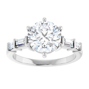 10K White Gold 8.2 mm Round Ring Mounting – image 5