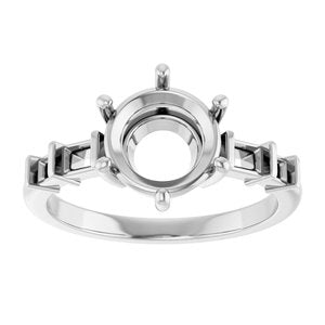 10K White Gold 8.2 mm Round Ring Mounting – image 6