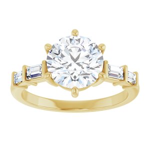 14K Yellow Gold 8.2 mm Round Ring Mounting – image 5