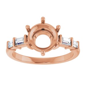 14K Rose Gold 8.2 mm Round 1/4 CTW Lab-Grown Diamond Semi-Set Ring – image 6