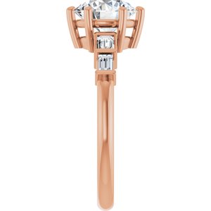 10K Rose Gold 7.4 mm Round Ring Mounting – image 7