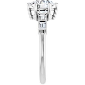 14K White Gold 7.4 mm Round Ring Mounting – image 7