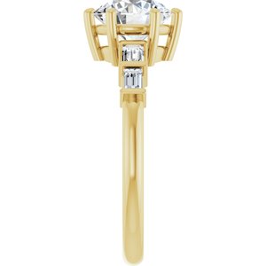 14K Yellow Gold 7.4 mm Round 1/4 CTW Natural Diamond Semi-Set Ring – image 7