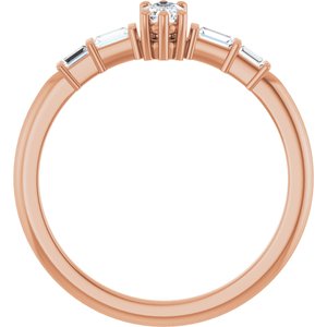 10K Rose Gold 5x3 mm Elongated Cushion Ring Mounting – image 3