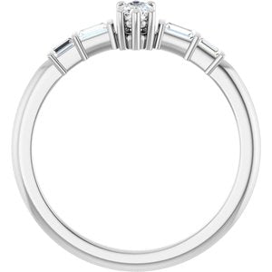 Continuum Sterling Silver 5x3 mm Elongated Cushion Ring Mounting – image 3