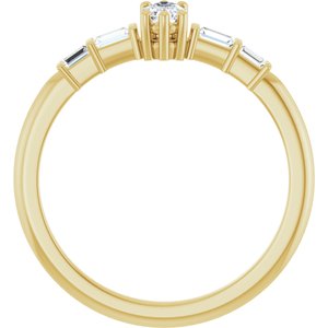 18K Yellow Gold 5x3 mm Elongated Cushion Ring Mounting – image 3
