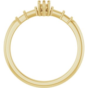 14K Yellow Gold 5x3 mm Elongated Cushion Ring Mounting – image 4