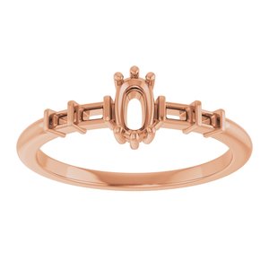 10K Rose Gold 5x3 mm Elongated Cushion Ring Mounting – image 6