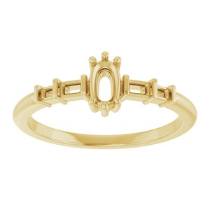 18K Yellow Gold 5x3 mm Elongated Cushion Ring Mounting – image 6