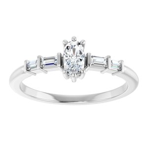 Continuum Sterling Silver 5x3 mm Elongated Cushion Ring Mounting – image 5