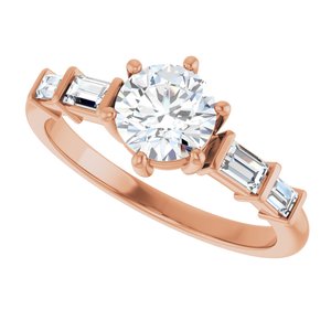 14K Rose Gold 6 mm Round Ring Mounting – image 8