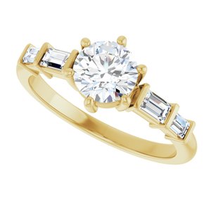 14K Yellow Gold 6 mm Round Ring Mounting – image 8