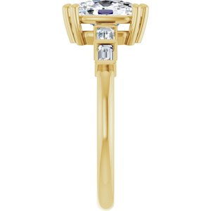 18K Yellow Gold 8x6 mm Elongated Cushion Ring Mounting – image 7
