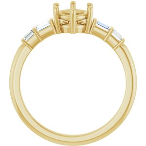 14K Yellow Gold 7.5x5.5 mm Oval 1/6 CTW Lab-Grown Diamond Semi-Set Ring – image 4