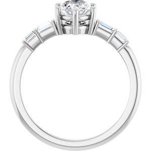 10K White Gold 7.5x5.5 mm Oval Ring Mounting – image 3